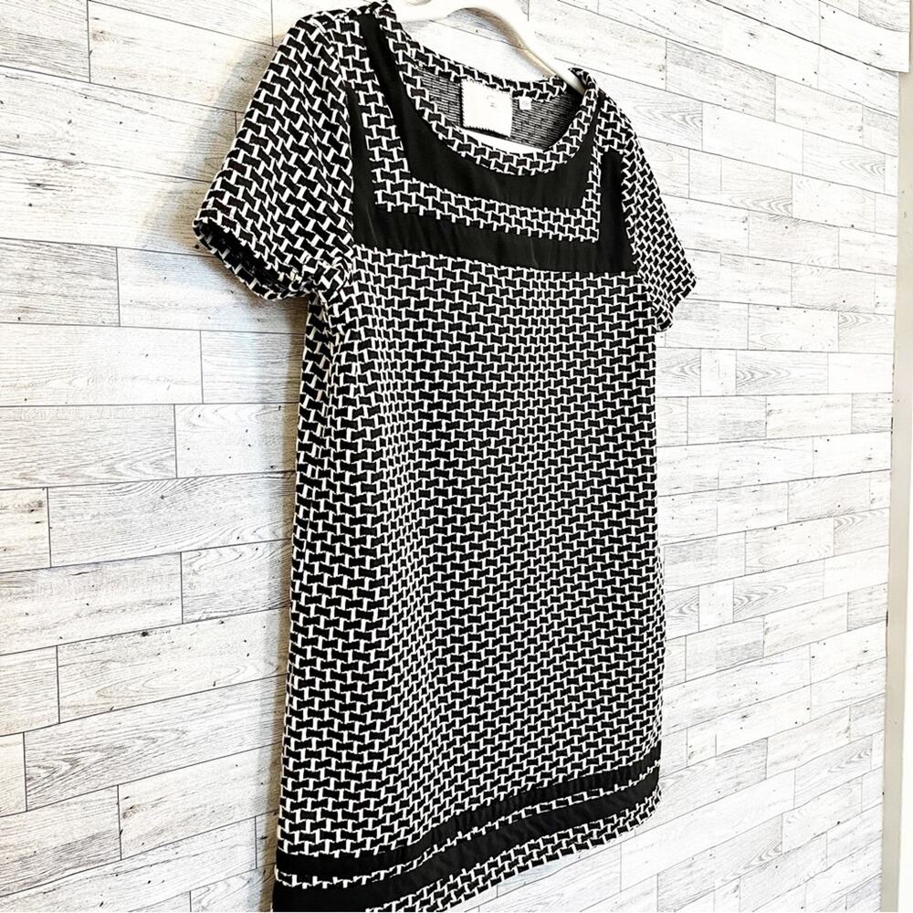 Anthropologie Postmark Basketweave Tunic Top Black White Size Small - Picture 5 of 9